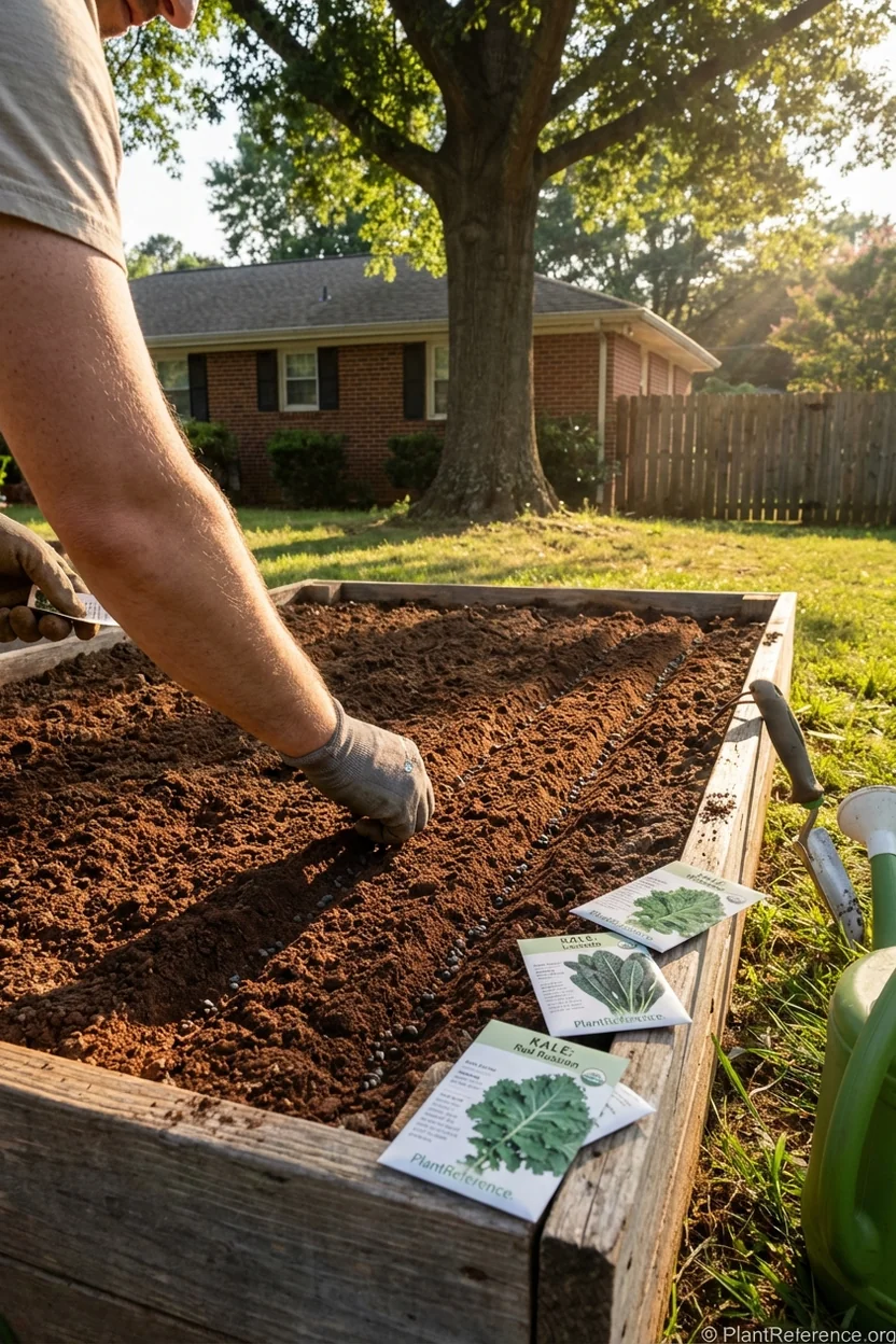 Richmond gardener planting kale seeds July garden bed Zone 7b fall planting optimal timing