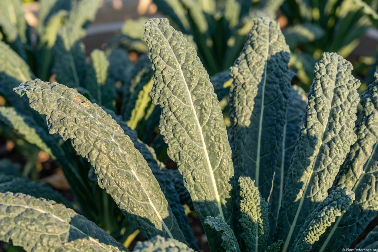 Lacinato kale leaves showing textured surface perfect for Salt Lake City's intense mountain sunlight