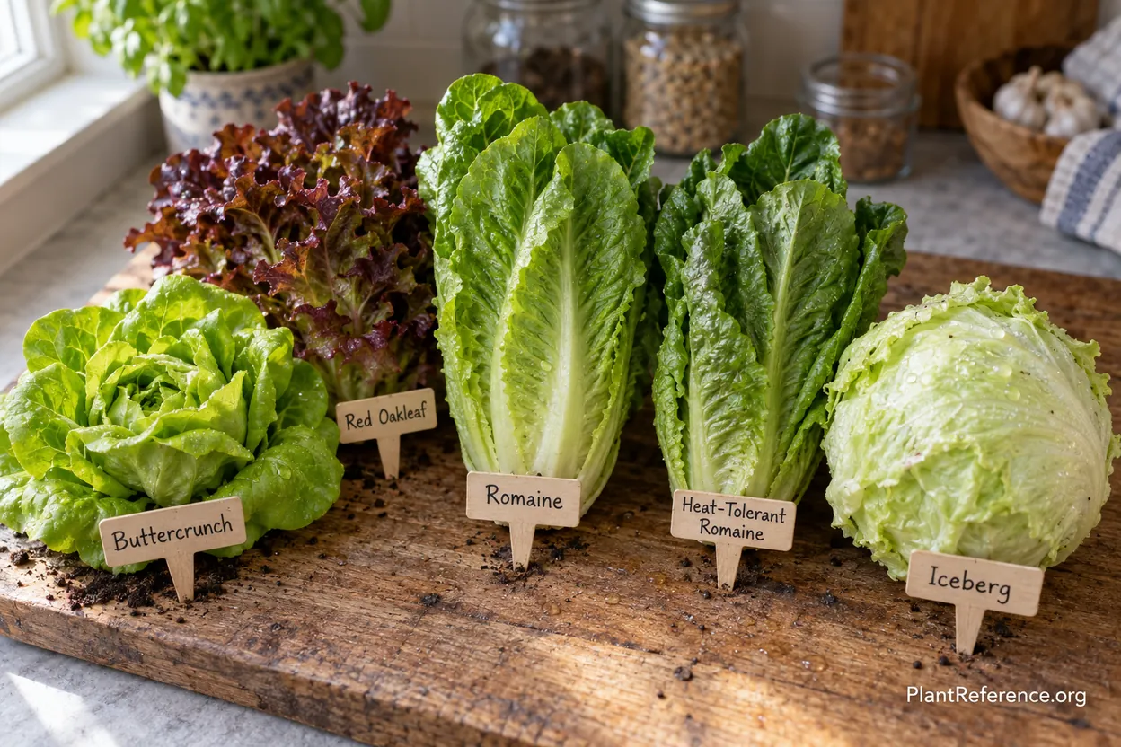 Five lettuce varieties compared side by side for Chicago Zone 6a gardens