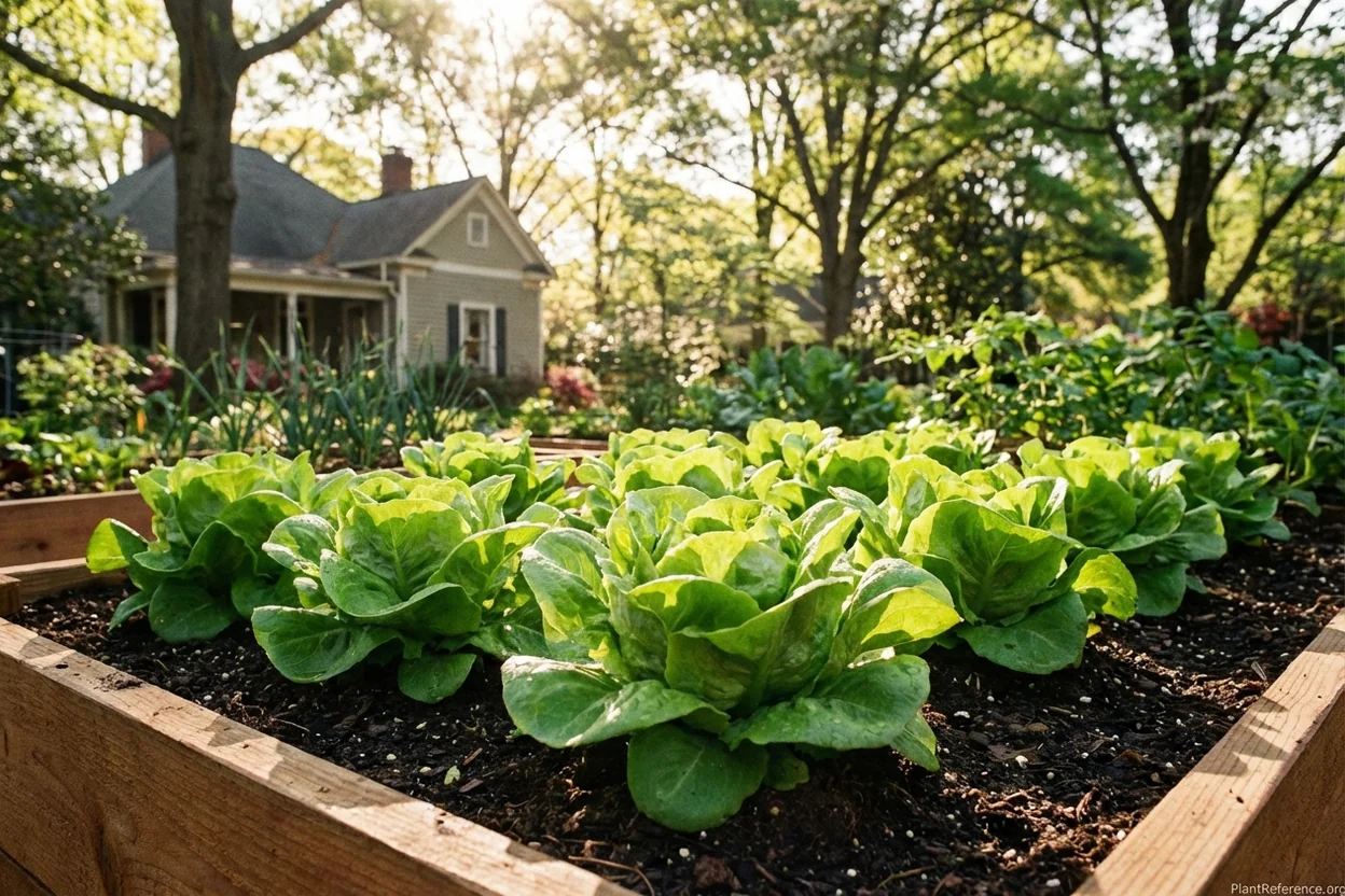 Buttercrunch lettuce growing in Atlanta Zone 8a garden during spring
