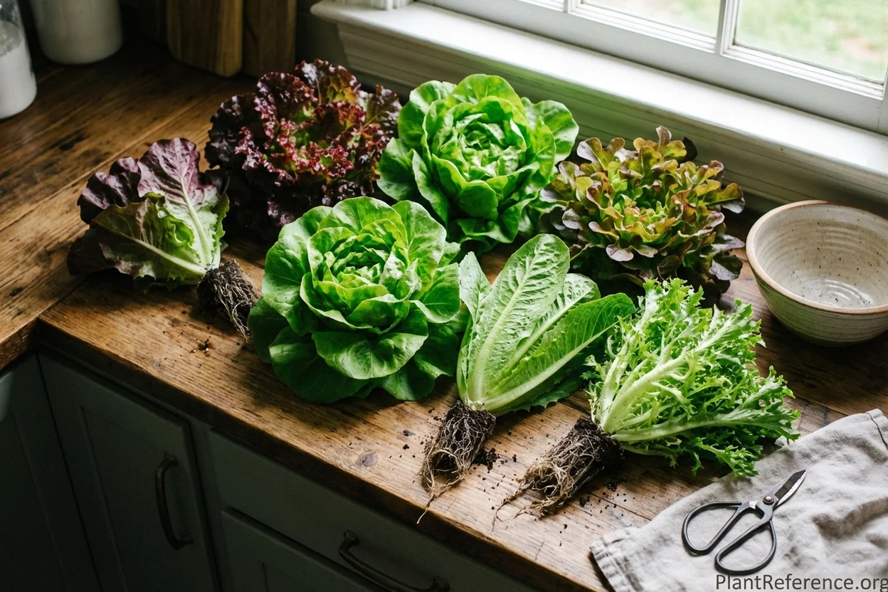 Fresh lettuce varieties harvested from Atlanta garden