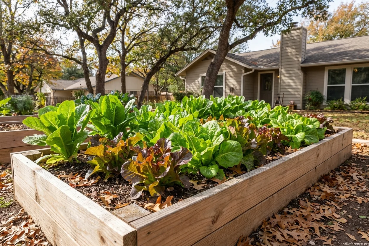 Lettuce being planted in Austin Zone 8b garden in early October