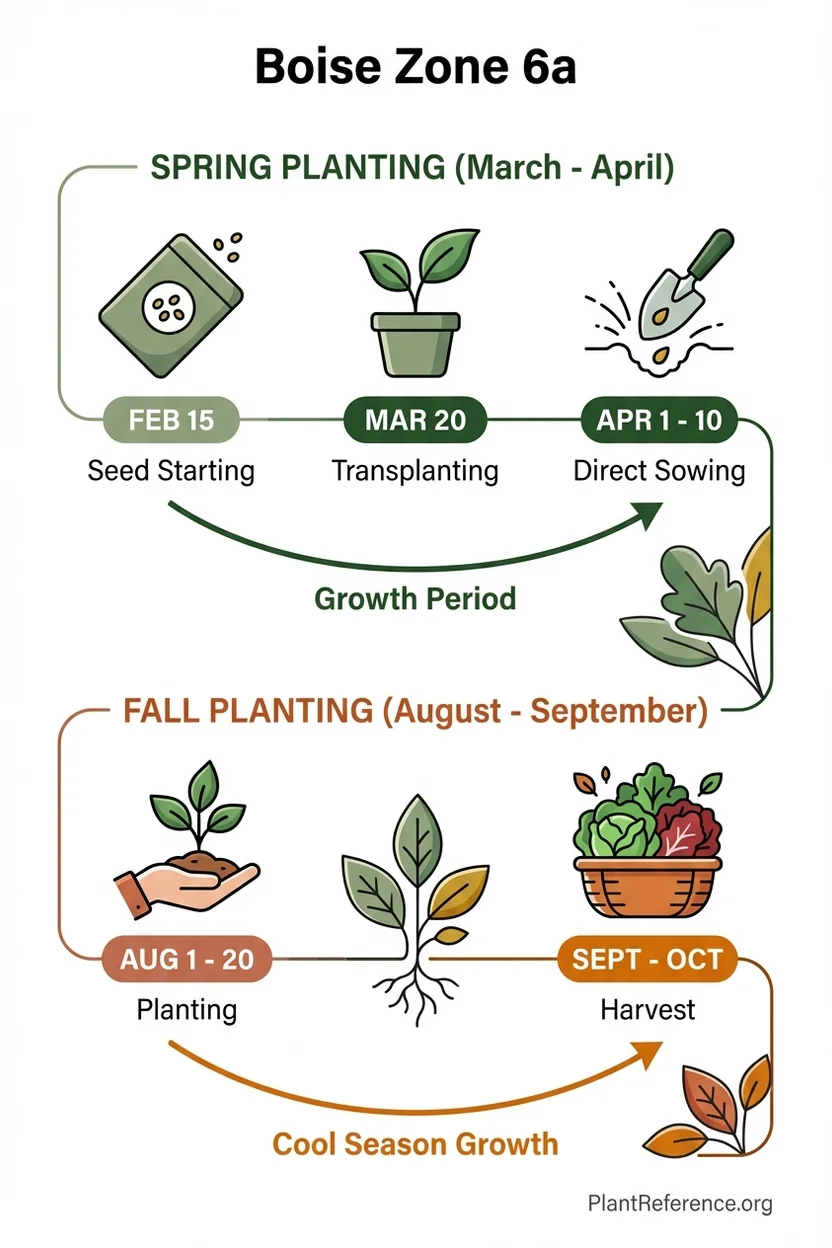 Boise lettuce planting calendar with specific dates for Zone 6a Idaho