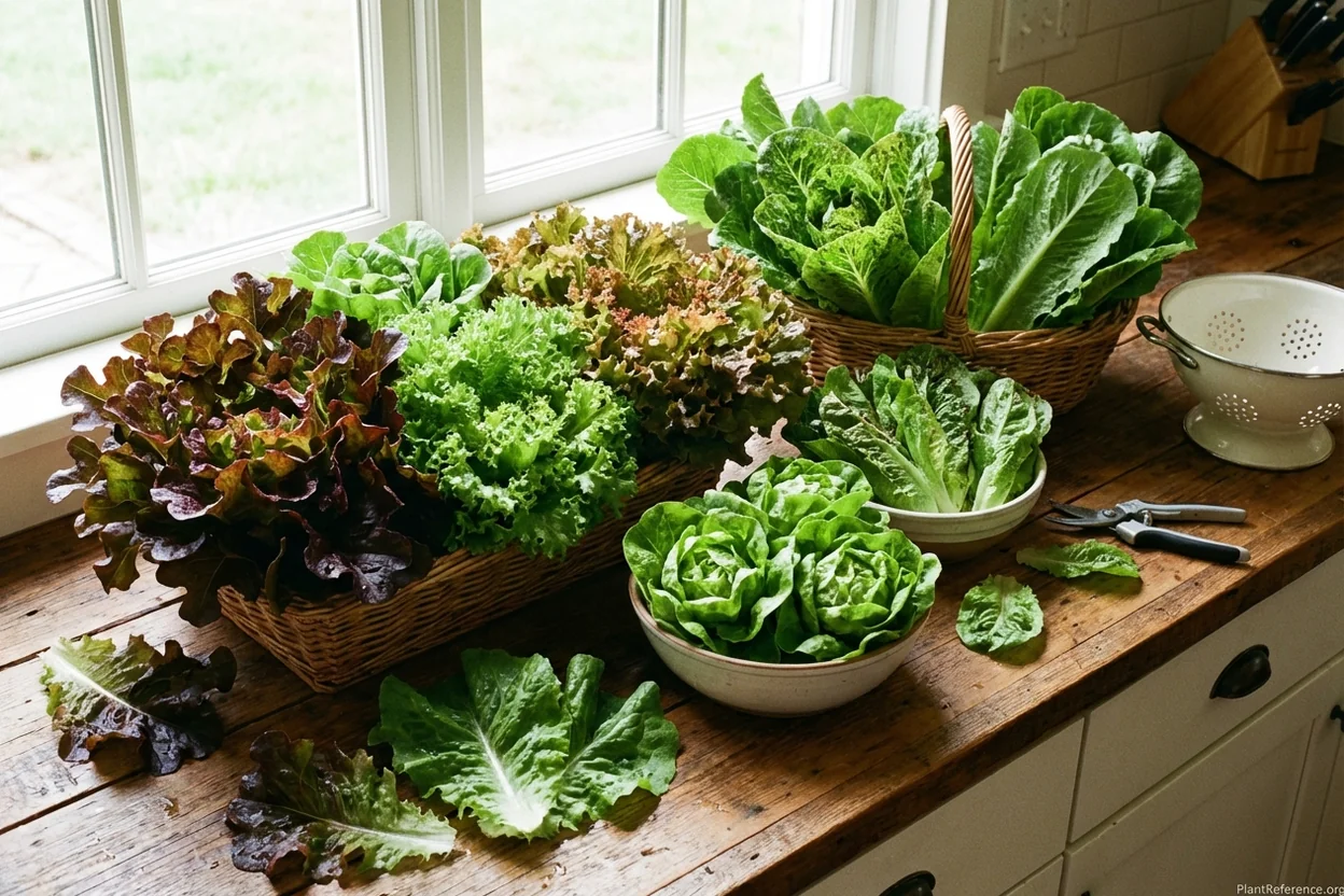 Fresh lettuce varieties harvested from Charlotte garden