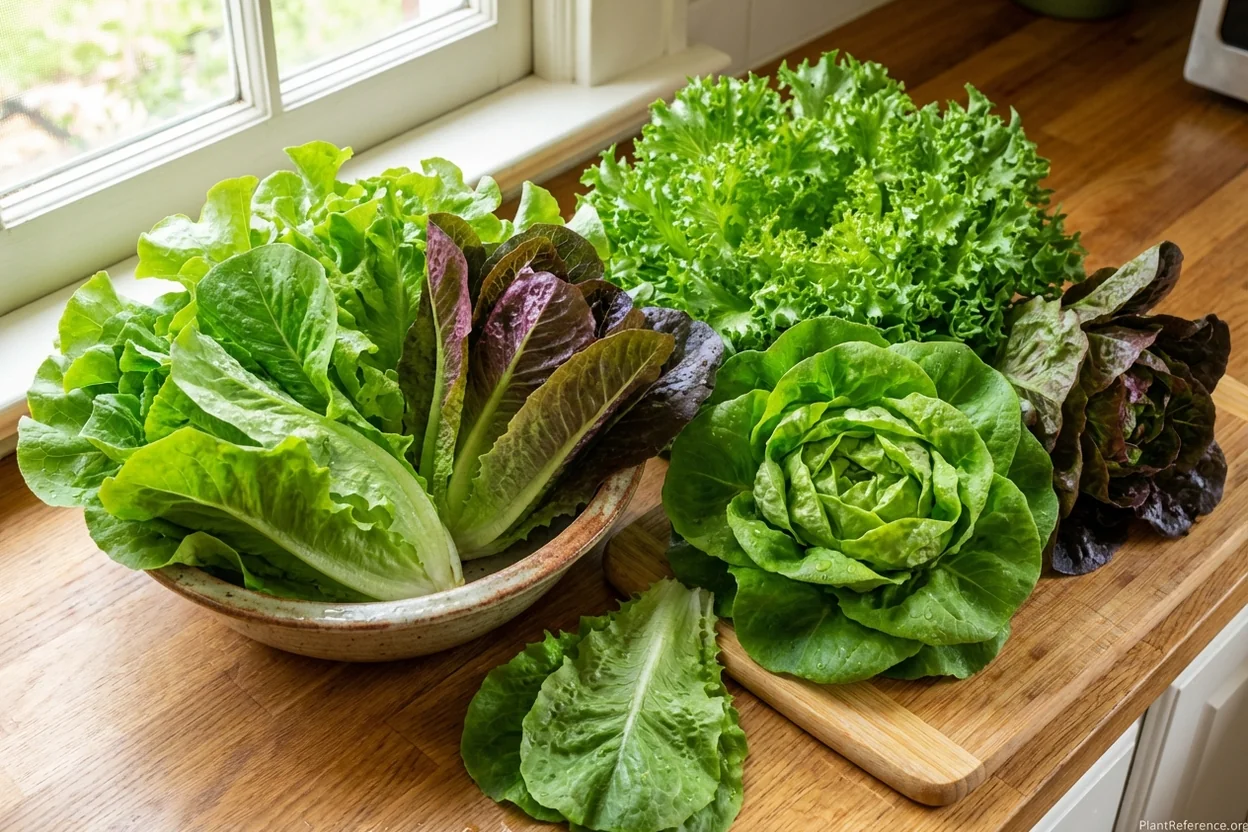 Fresh lettuce varieties harvested from Houston Gulf Coast garden