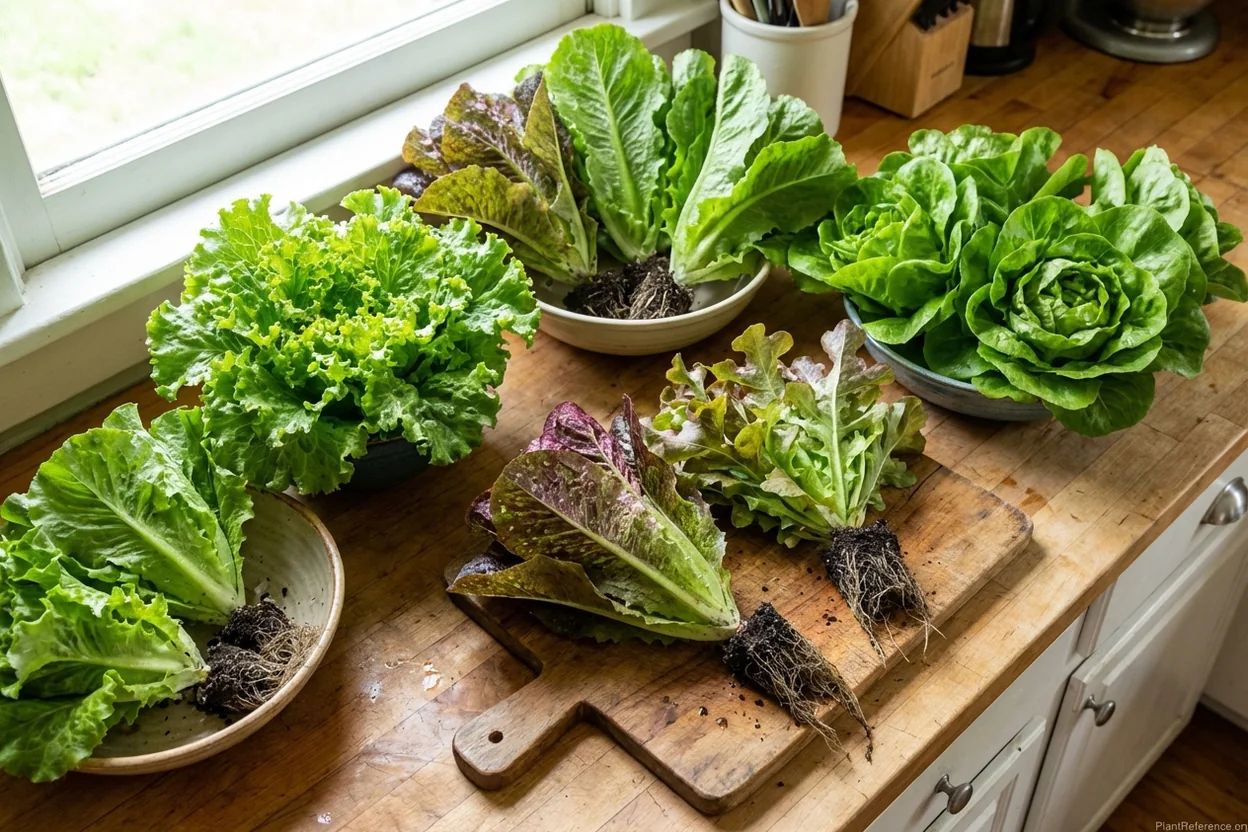 Fresh lettuce varieties harvested from Indianapolis garden