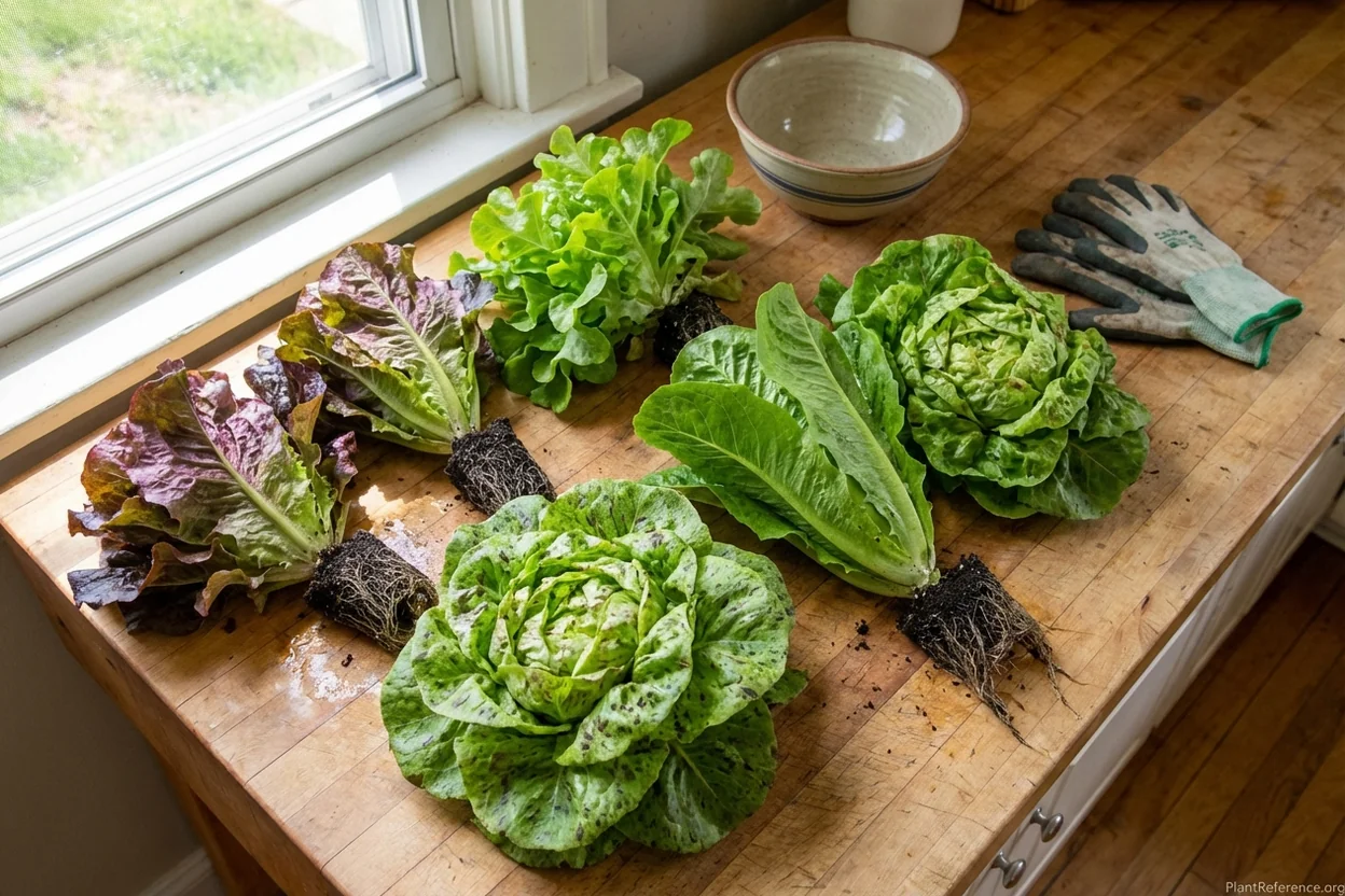 Fresh lettuce varieties harvested from Kansas City garden
