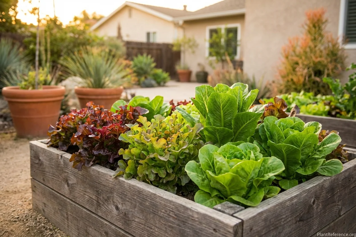 Lettuce varieties growing year-round in Los Angeles Zone 10b coastal garden