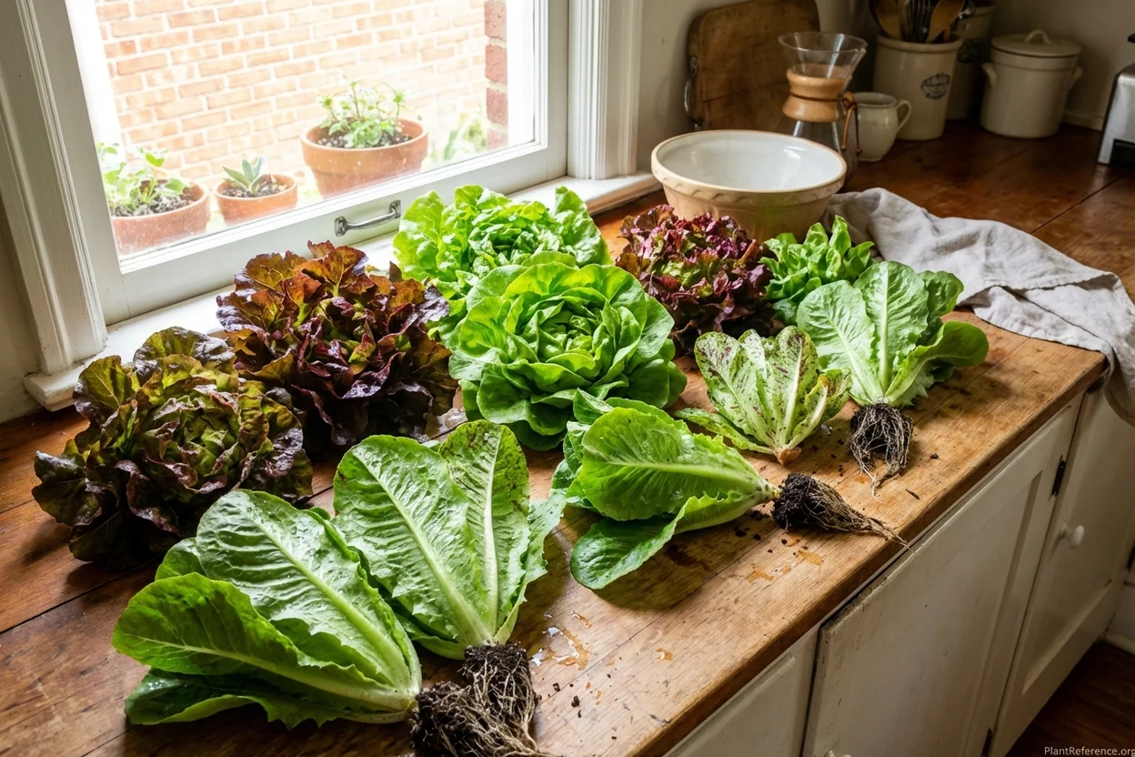 Fresh lettuce varieties harvested from Memphis garden