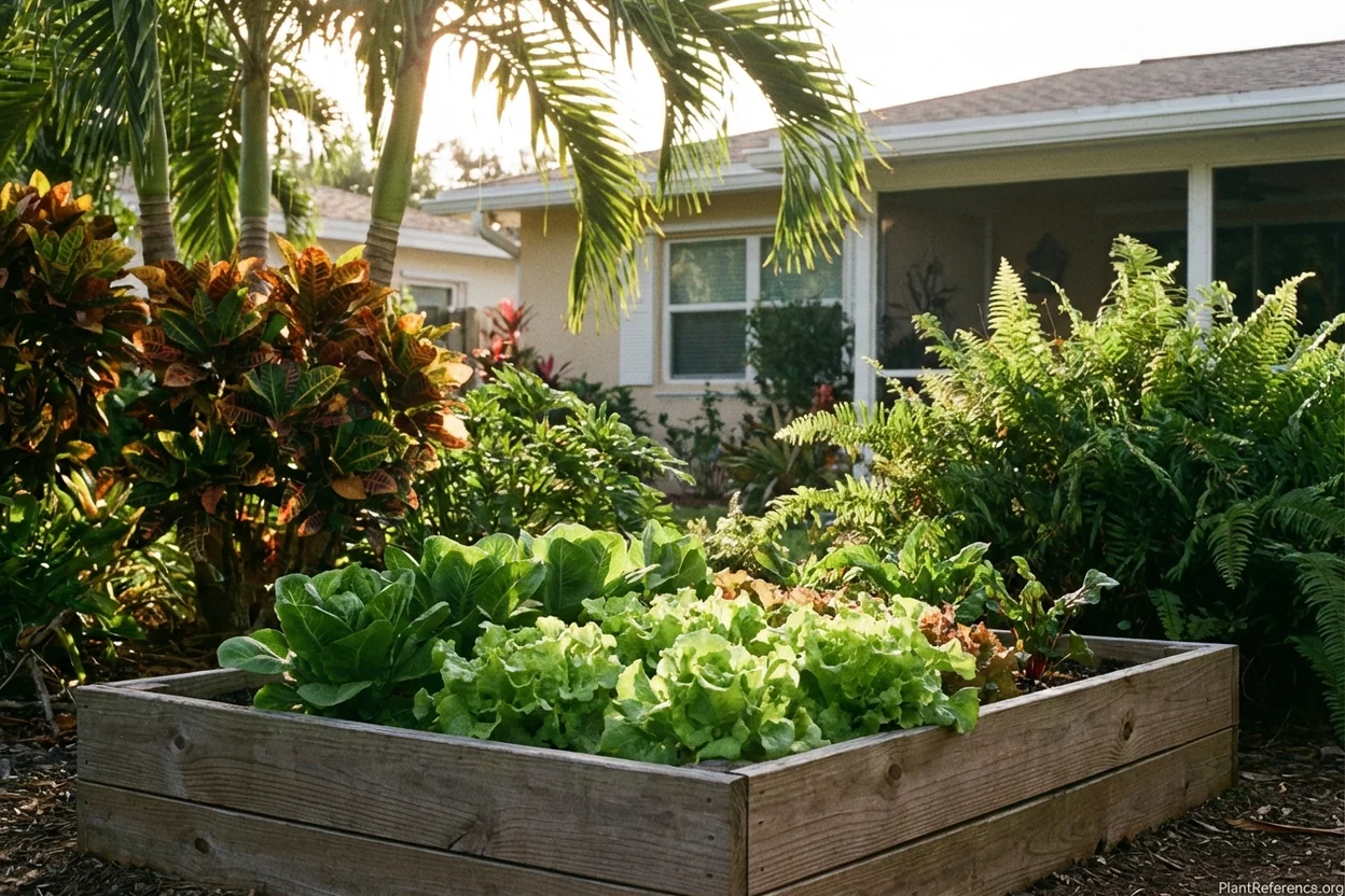 Lettuce growing in Miami Zone 10b garden during mild tropical winter