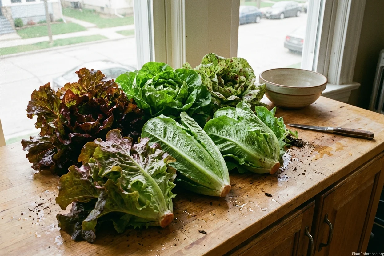 Fresh lettuce varieties harvested from Milwaukee garden