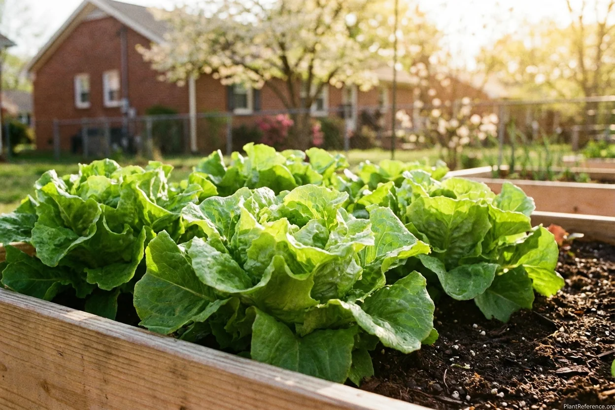 Buttercrunch lettuce growing in Nashville Zone 7a raised bed