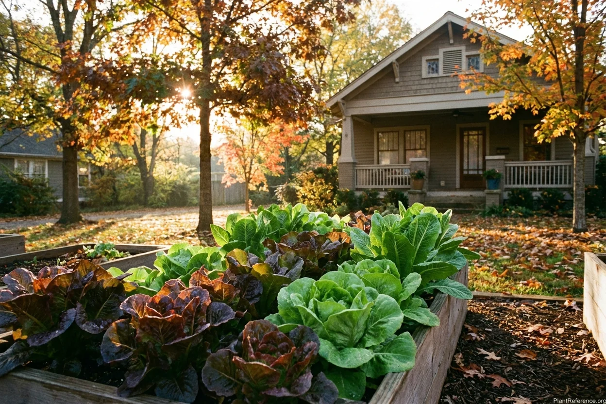 Lettuce producing in Nashville garden during cool Tennessee fall