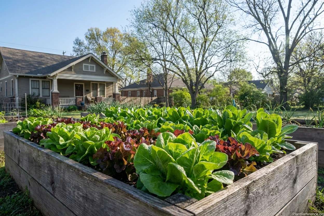 Lettuce growing in Nashville Zone 7a garden in early spring