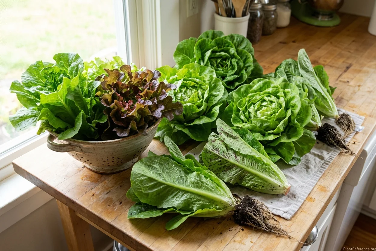 Fresh lettuce varieties harvested from Portland garden