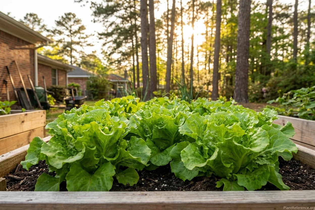 Buttercrunch lettuce growing in Raleigh Zone 7b Piedmont garden