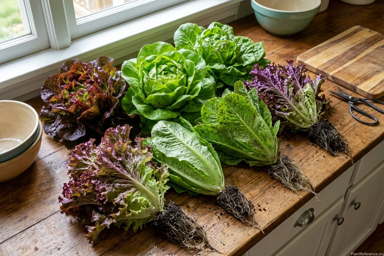 Fresh lettuce varieties harvested from Raleigh garden