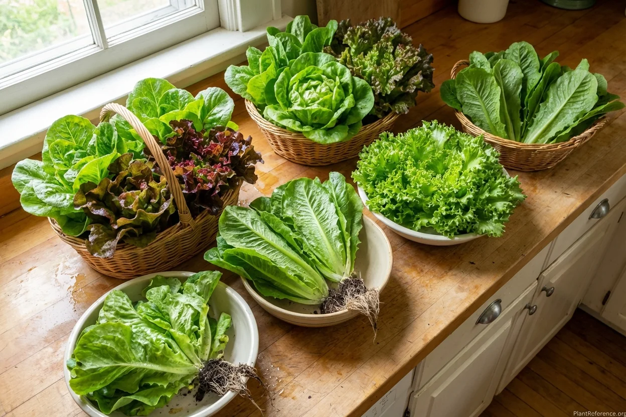 Fresh lettuce varieties harvested from Richmond garden