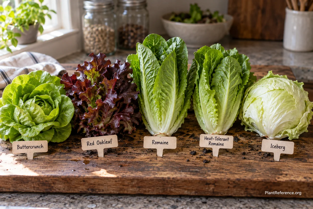 Five lettuce varieties compared side by side for New York Zone 7a gardens