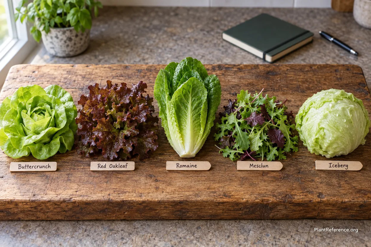 Five lettuce varieties compared side by side for Pittsburgh Zone 6b gardens