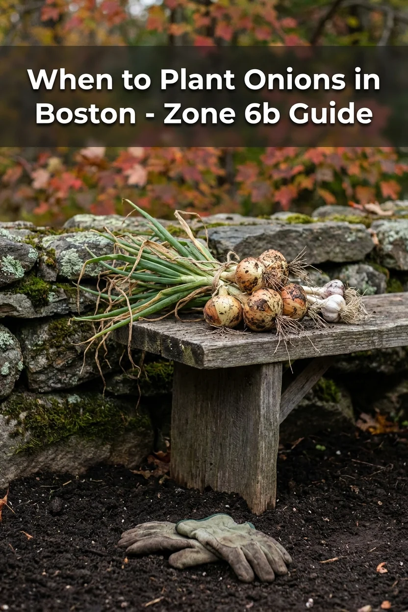 Boston onion and garlic planting dates and best long-day varieties for Zone 6b