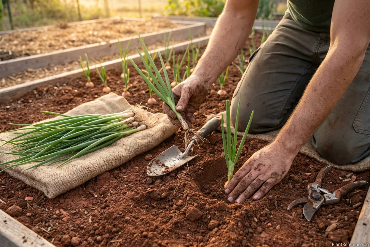 How to plant onion transplants properly in Austin Zone 8b clay soil