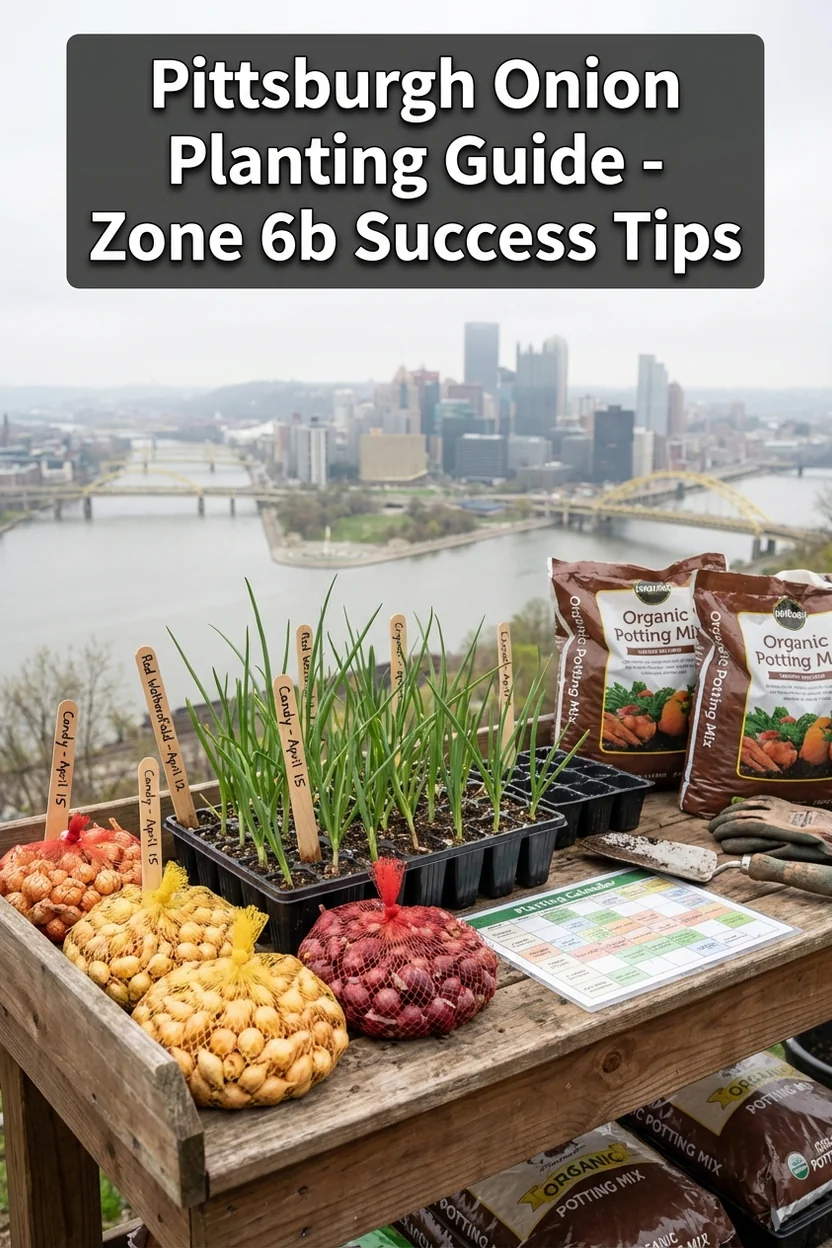 Pittsburgh onion planting guide showing best dates and varieties for Zone 6b gardeners