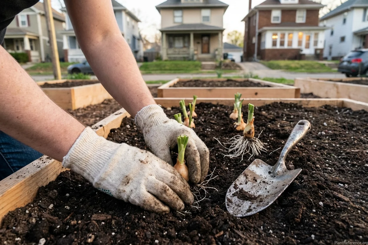 How to plant onion transplants Richmond Virginia Zone 7b spacing depth