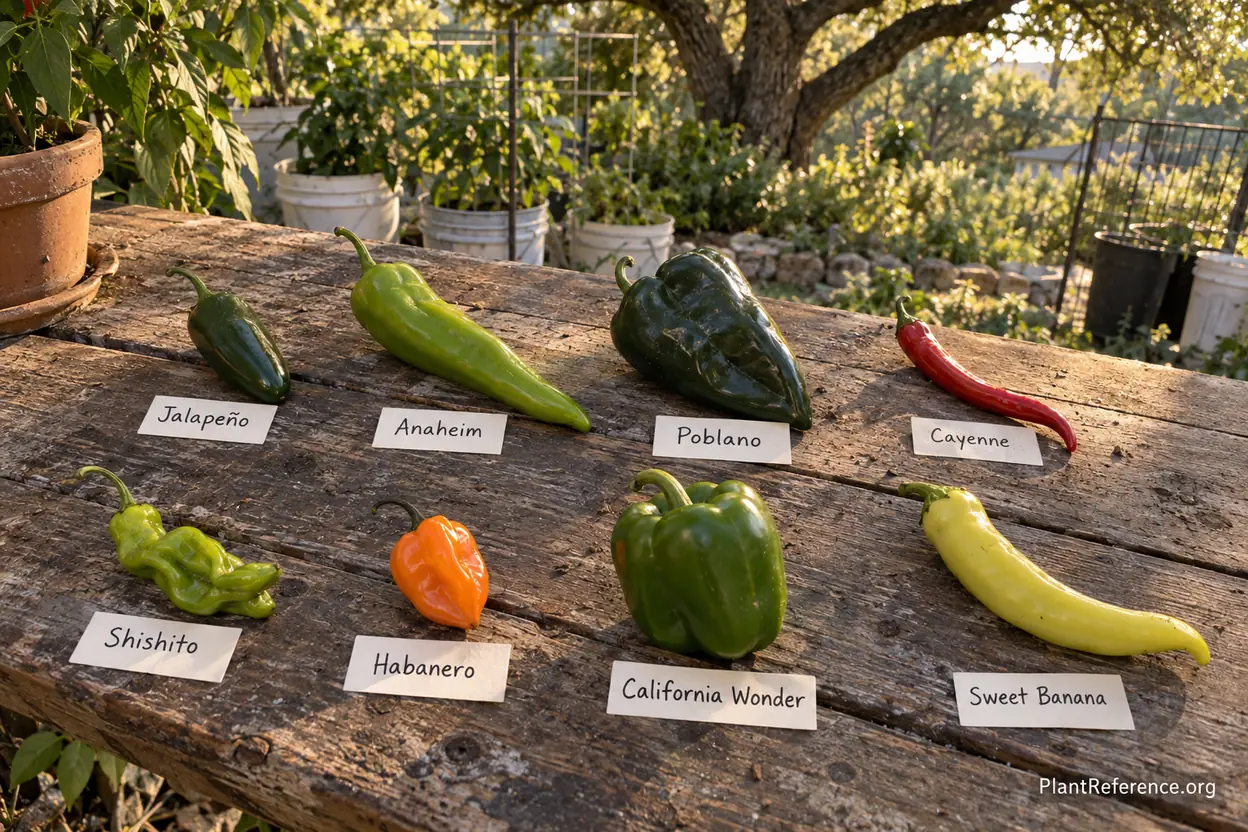 Eight pepper varieties compared for Austin Zone 8b gardens and containers