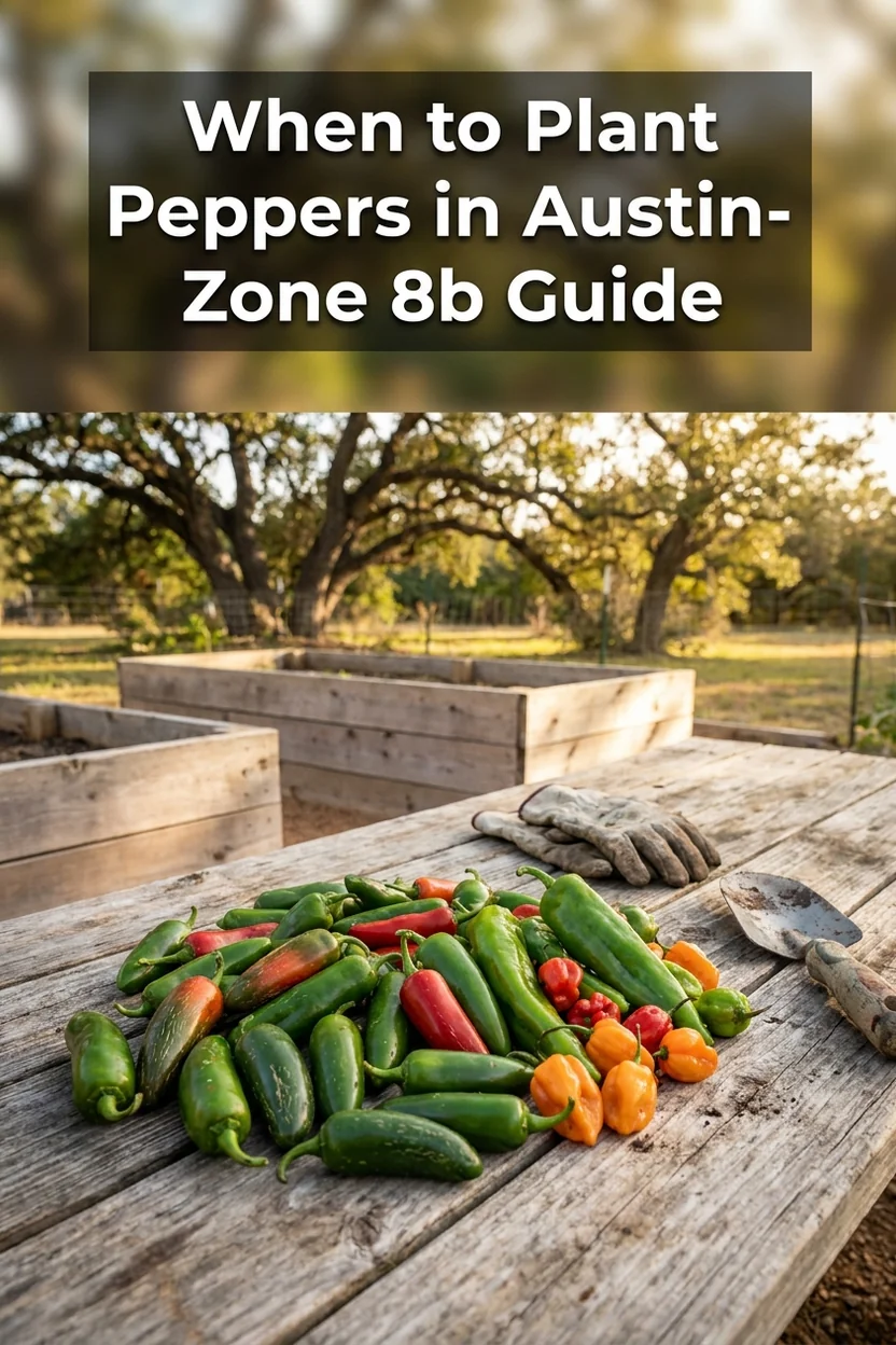 Austin pepper planting guide with dates and variety recommendations for Zone 8b