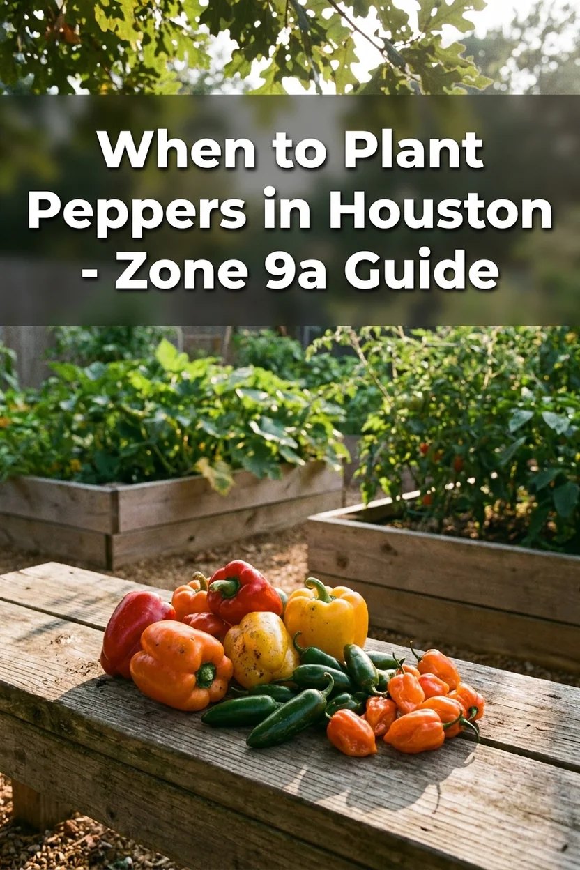 Houston pepper planting guide with dates and variety recommendations for Zone 9a