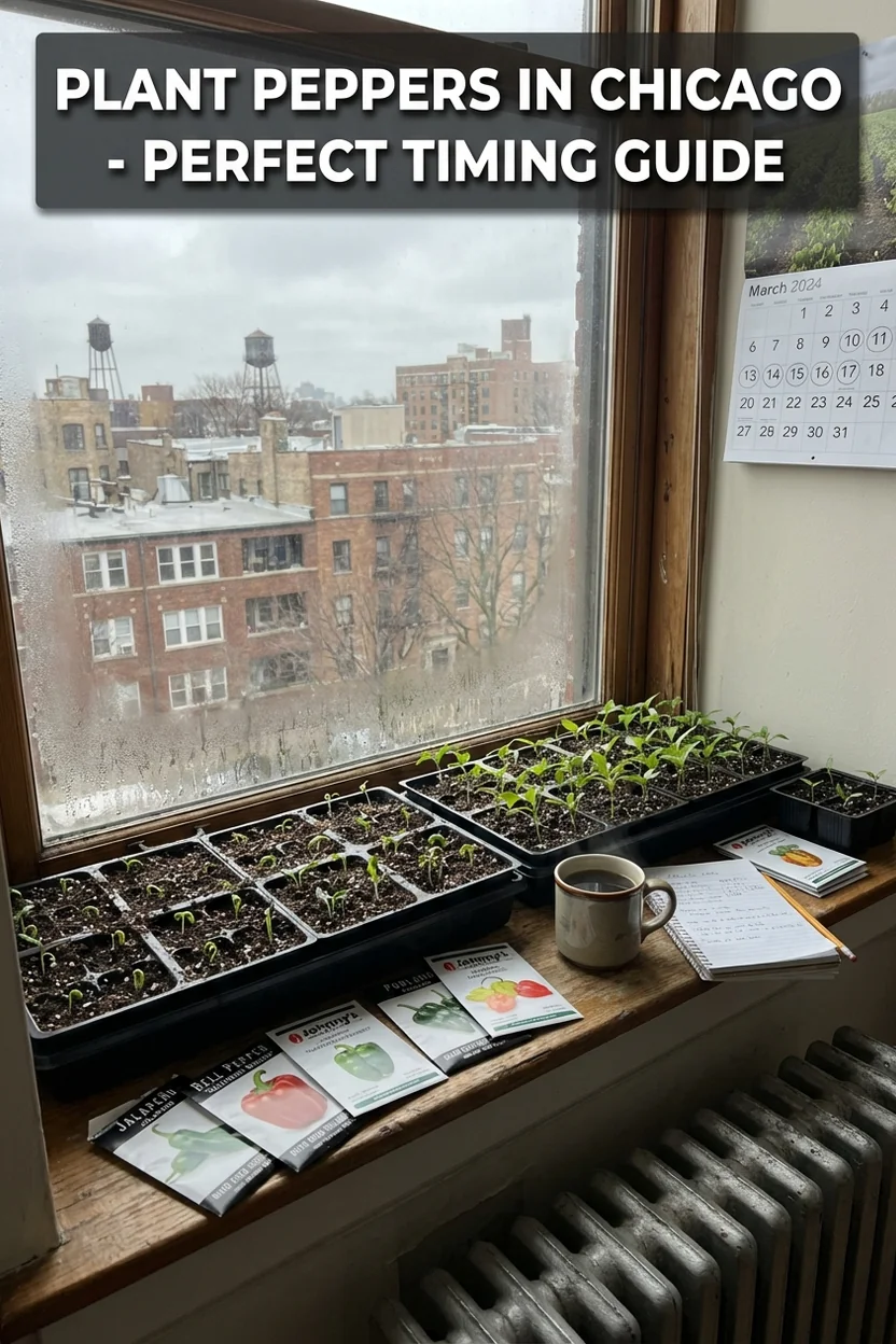 Chicago pepper planting guide showing best times to plant peppers in Illinois Zone 6a