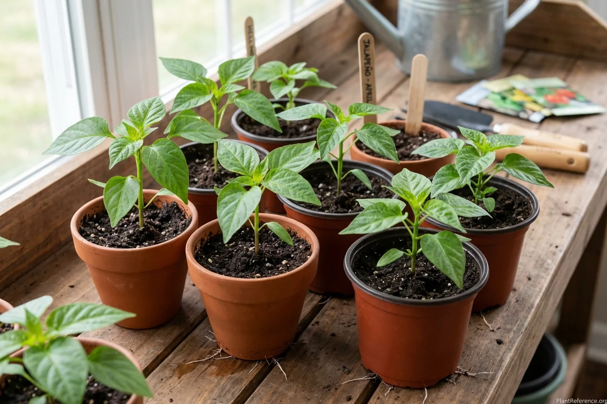 Healthy pepper seedlings ready for transplanting in Indianapolis garden