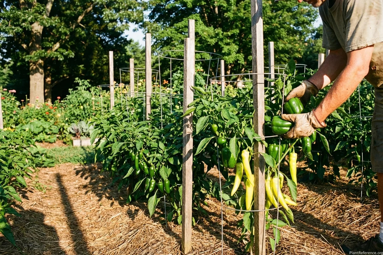 Mature pepper plants Nashville summer Zone 7a healthy fruit development support