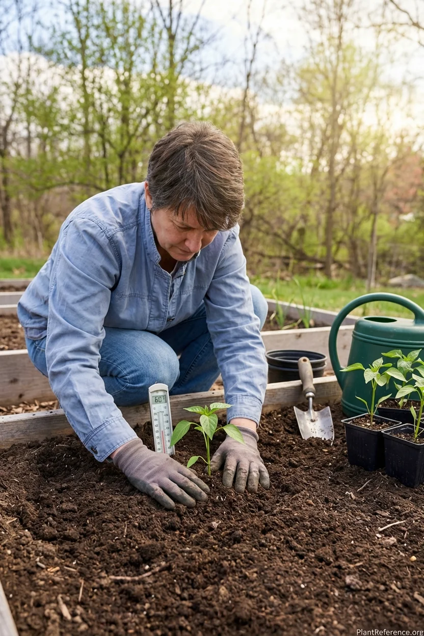 Transplanting pepper seedlings Nashville April Zone 7a garden preparation