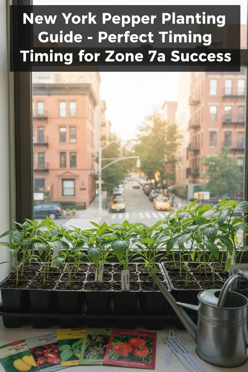 New York pepper planting guide calendar showing specific dates for Zone 7a success