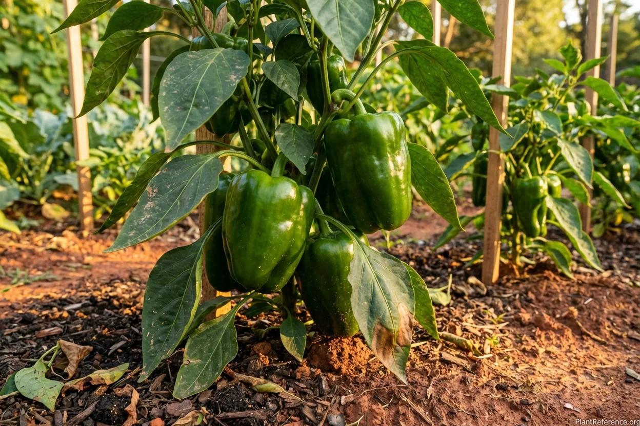 California Wonder bell peppers growing in Richmond Virginia Zone 7b garden
