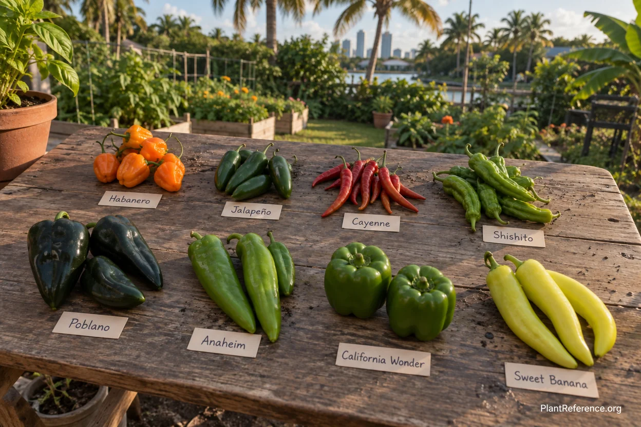 Eight pepper varieties compared for Miami Zone 10b tropical gardens