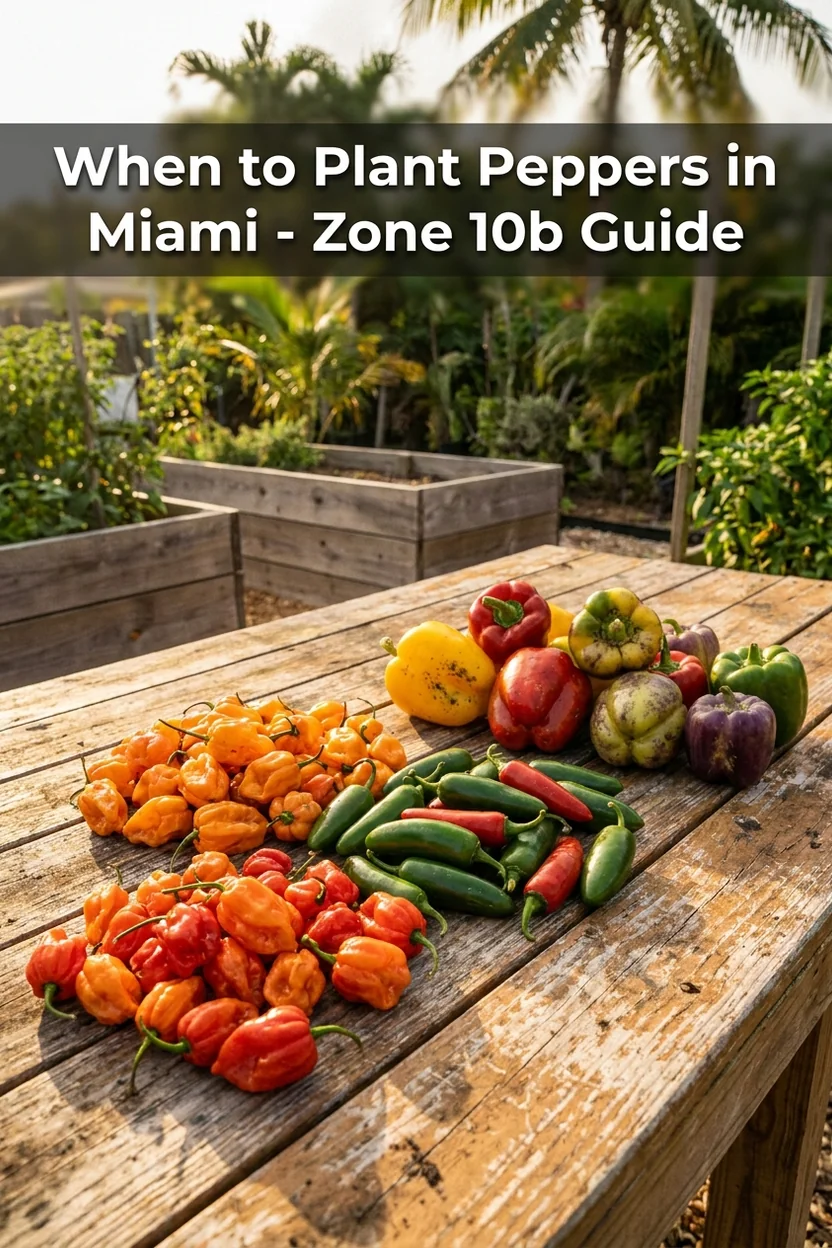Miami pepper planting guide with dates and variety recommendations for Zone 10b