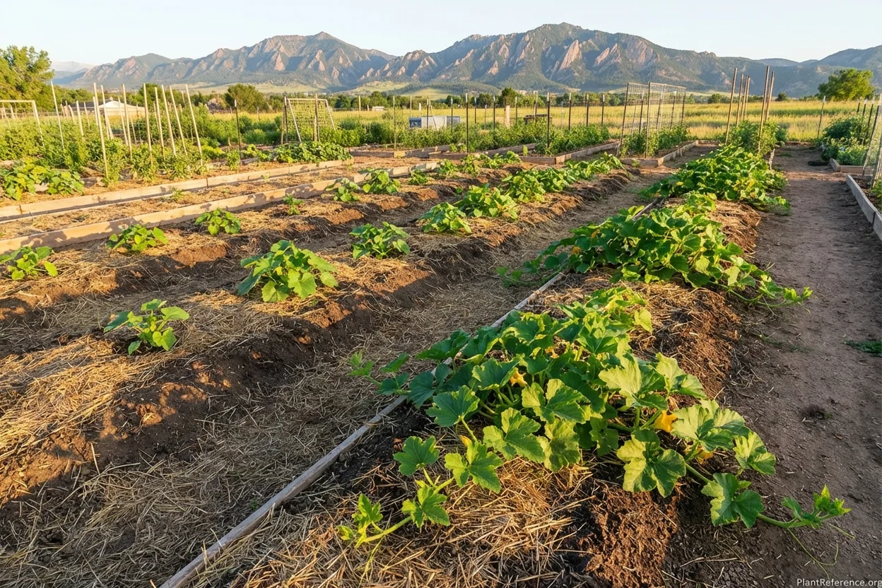 Correct plant spacing for squash varieties in Denver Zone 5a high-altitude garden
