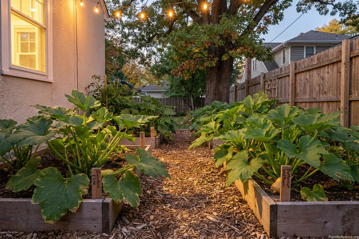 Proper squash plant spacing Minneapolis garden layout Zone 4a growing