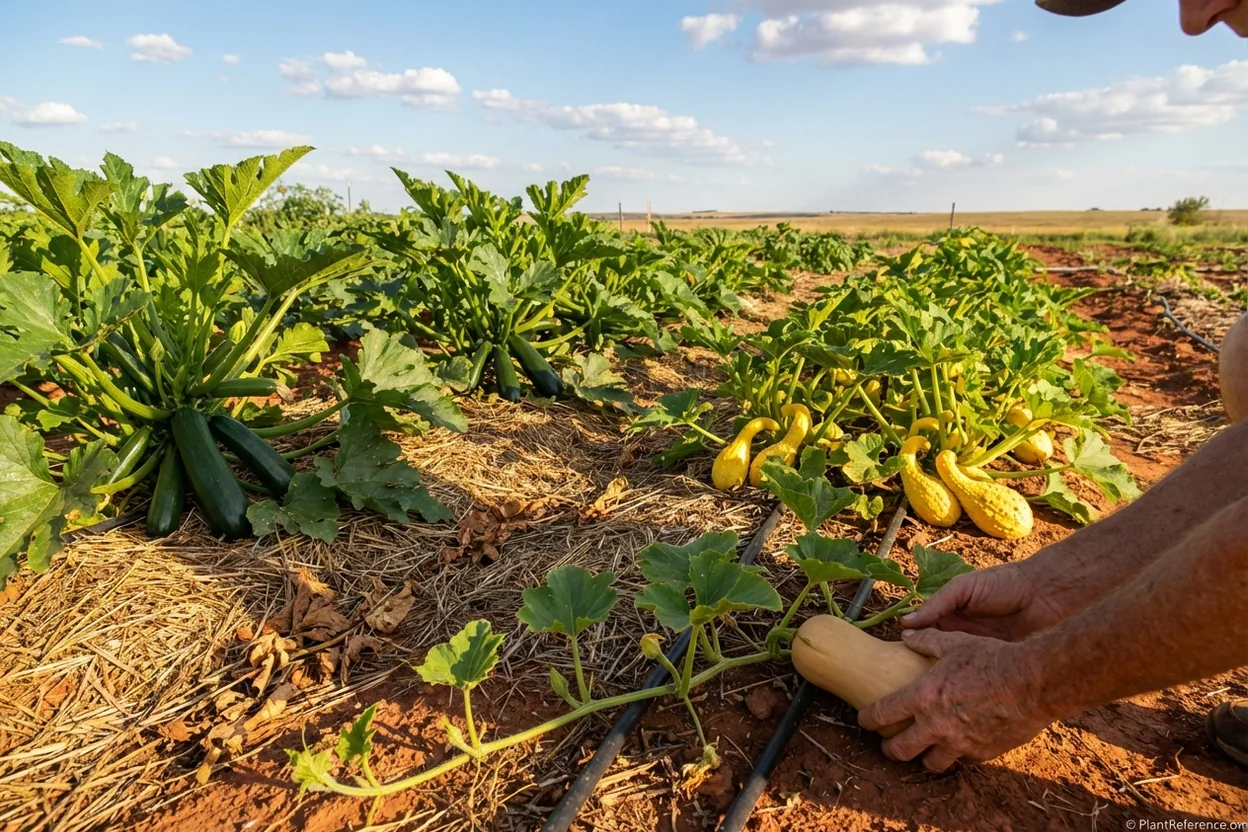 Best squash varieties for Oklahoma City Zone 7a showing heat-tolerant summer and winter types