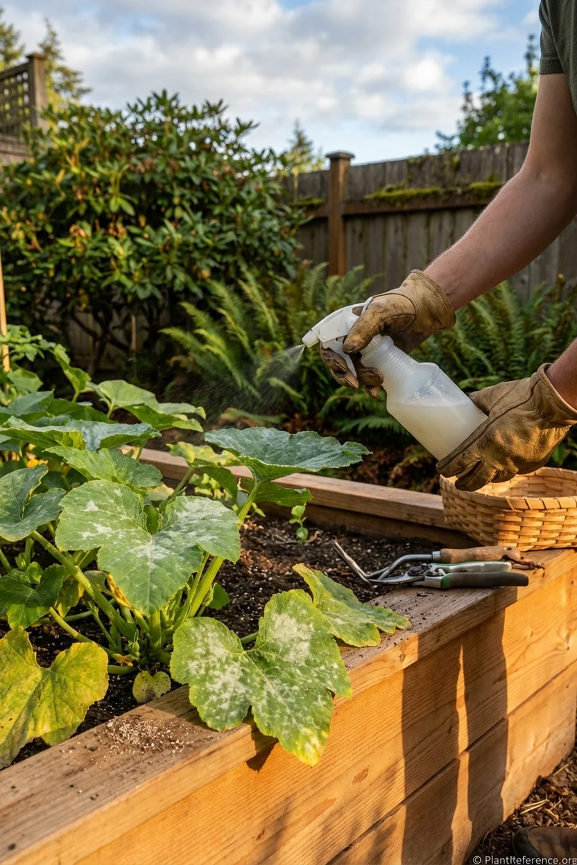 Preventing powdery mildew on squash plants in Seattle's humid Pacific Northwest climate