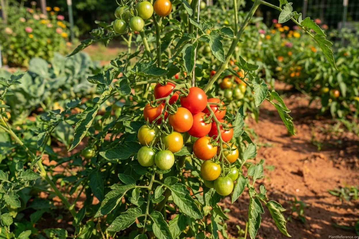 Early Girl tomatoes ripening in Atlanta Zone 8a garden showing successful timing