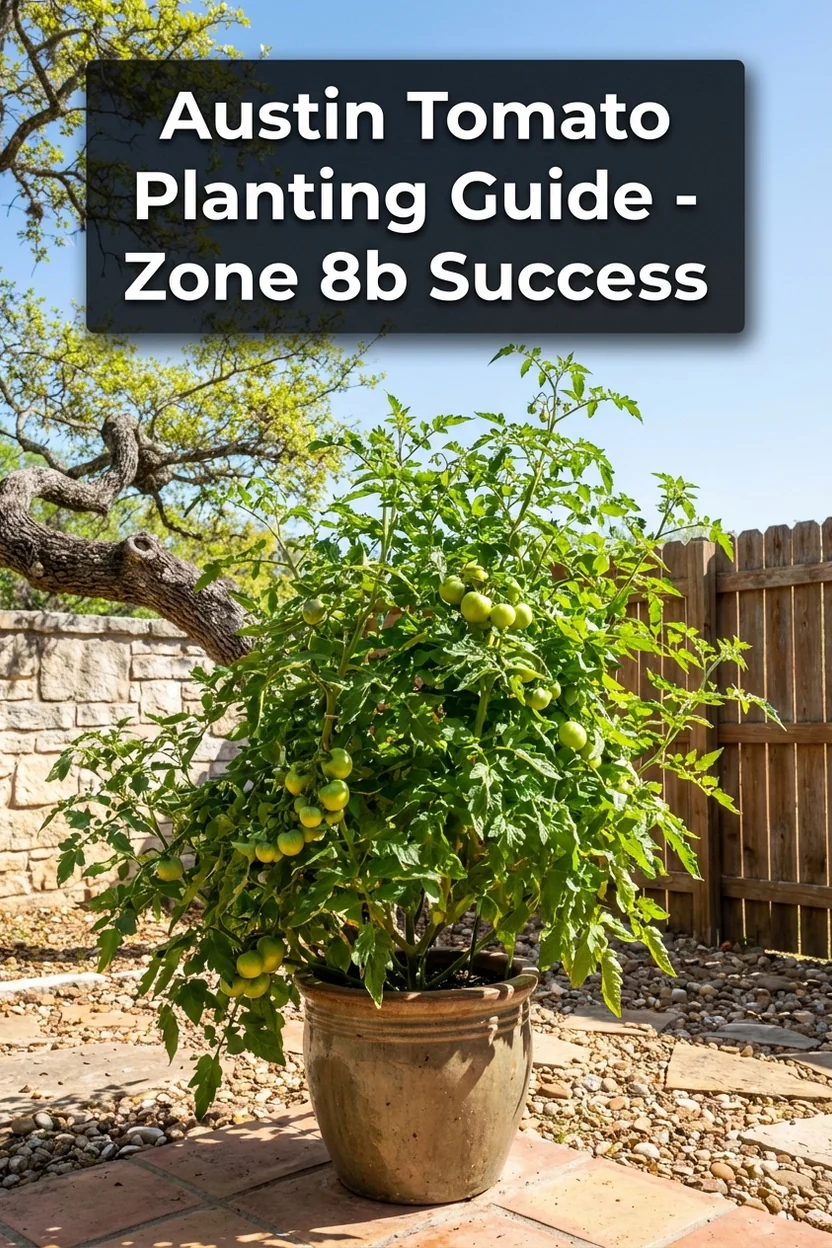 Austin Texas tomato planting guide for Zone 8b with timeline
