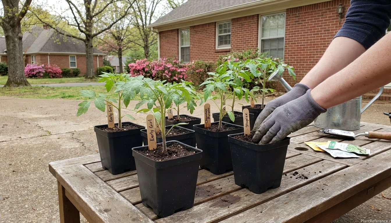 Memphis gardener preparing tomato seedlings for planting in Tennessee Zone 7b
