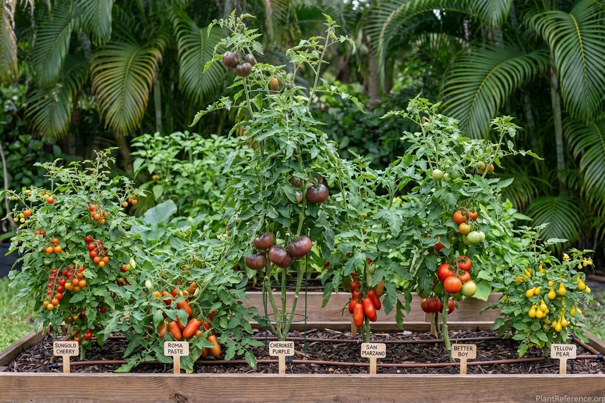 Heat-tolerant tomato varieties growing successfully in Miami gardens