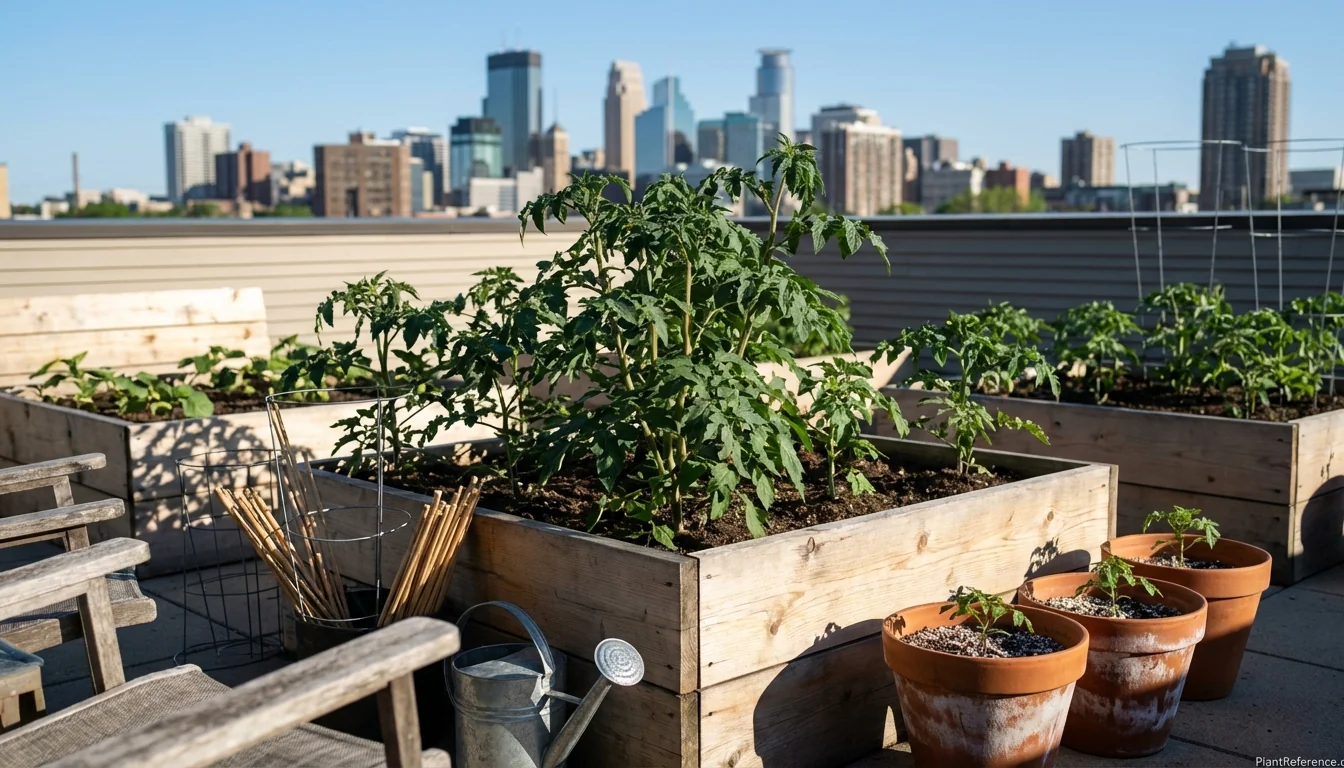 When to plant tomatoes in Minneapolis - healthy tomato plants in Minnesota garden