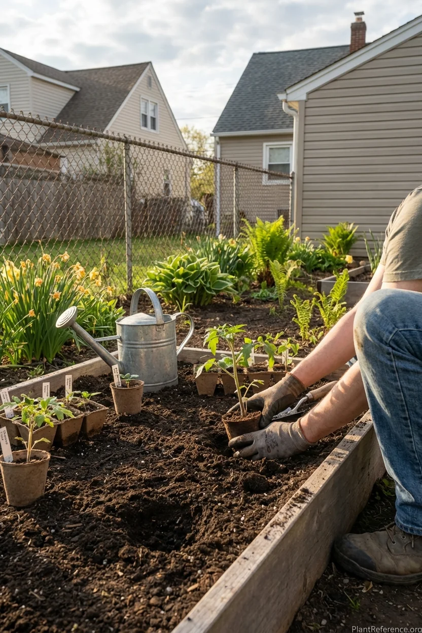 Transplanting tomatoes in New York during optimal May planting window
