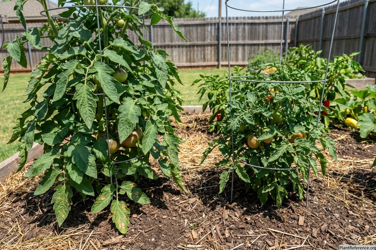 Cherokee Purple vs Early Girl tomato varieties growing in Oklahoma City Zone 7a garden